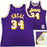 Los Angeles Lakers Shaquille Shaq O'Neal Autographed Purple Authentic Mitchell & Ness 1996-97 HWC Swingman Jersey Size XL Beckett BAS Witness