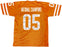 2005 CFB National Champions Texas Longhorns Autographed Orange Jersey With 24 Signatures Including Vince Young Beckett BAS QR