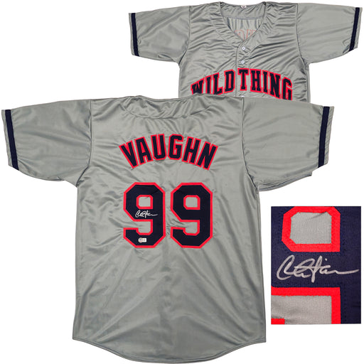 Charlie Sheen Autographed Gray Jersey Major League Ricky 'Wild Thing' Vaughn Beckett BAS Witness
