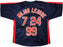 Major League Charlie Sheen, Corbin Bernsen & Tom Berenger Autographed Navy Jersey Beckett BAS Witness