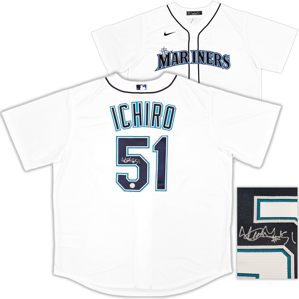 Seattle Mariners Ichiro Suzuki Autographed White Nike Jersey Size XL "#51" IS Holo