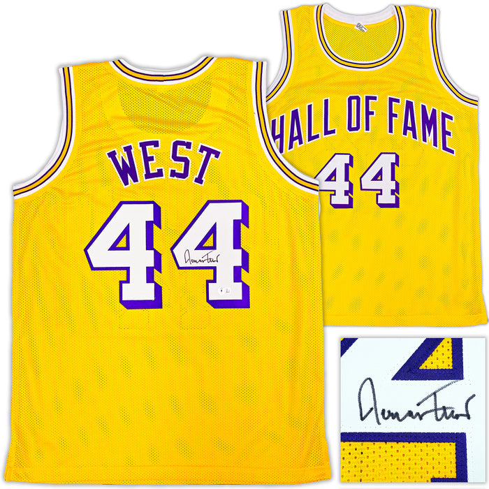 Los Angeles Lakers Jerry West Autographed Yellow Jersey Beckett BAS QR