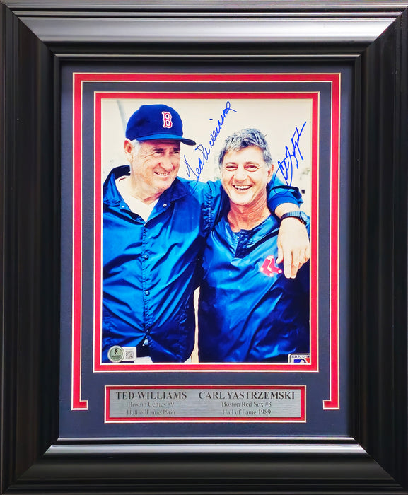 Ted Williams & Carl Yastrzemski Autographed Framed 8x10 Photo Boston Red Sox Beckett BAS #BN16057