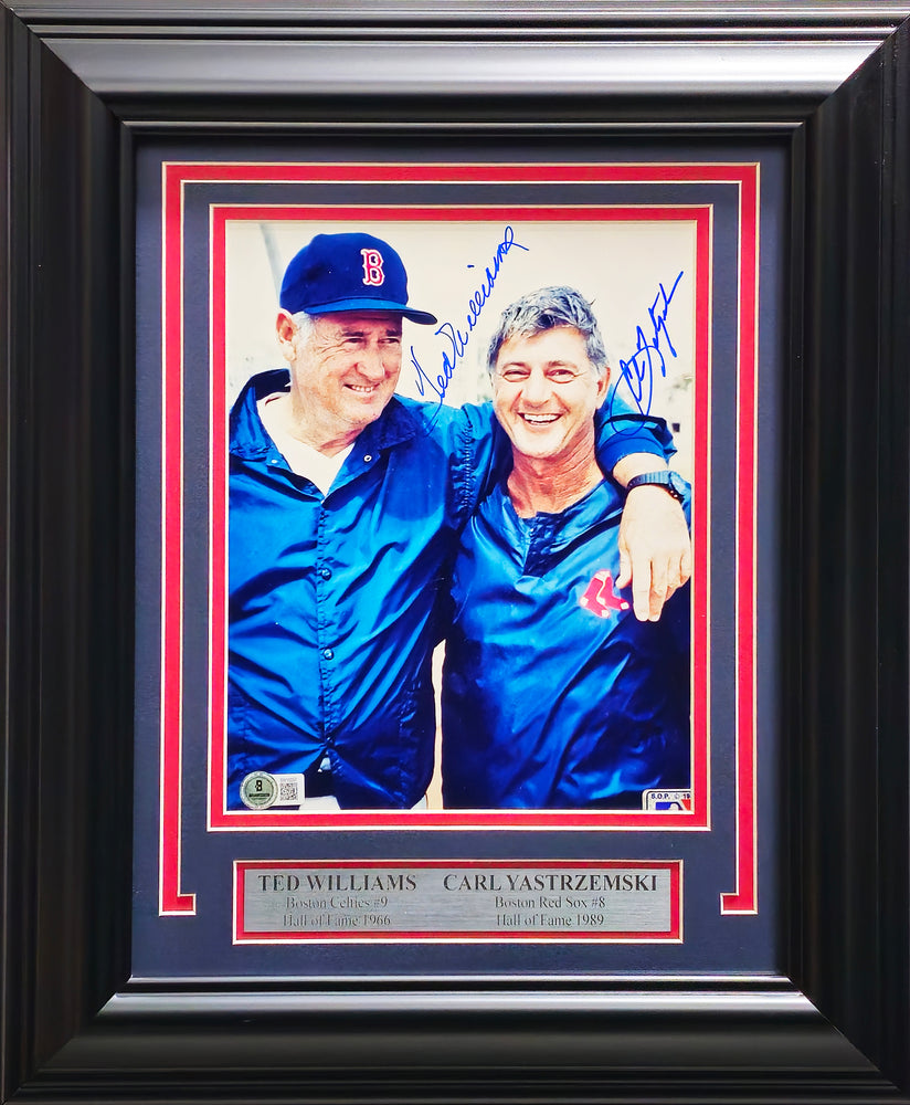 Ted Williams & Carl Yastrzemski Autographed Framed 8x10 Photo Boston Red Sox Beckett BAS #BN16057