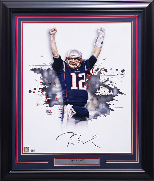 Tom Brady Autographed Framed 16x20 Photo New England Patriots