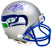 Tyler Lockett Autographed Seattle Seahawks 1983-2001 Silver Throwback Speed Mini Helmet MCS Holo