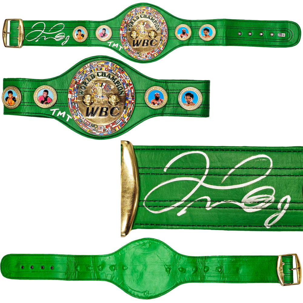 Floyd Mayweather Jr. Autographed Green WBC World Championship Boxing Belt "TMT" Beckett BAS Witness