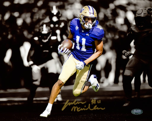 Jalen McMillan Autographed 8x10 Photo Washington Huskies Spotlight MCS Holo