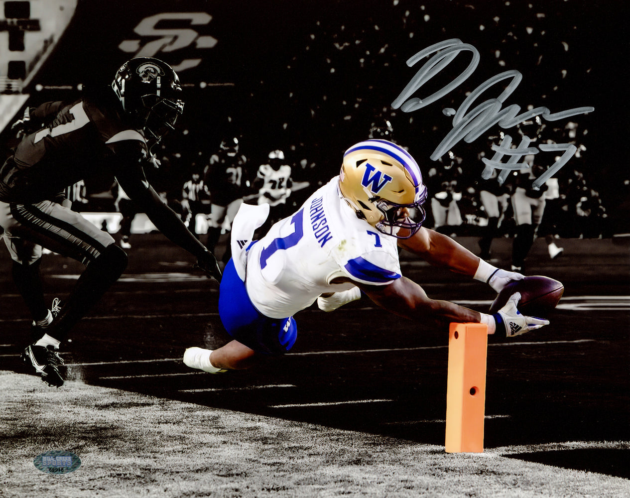 Dillon Johnson Autographed 8x10 Photo Washington Huskies vs. USC Spotlight MCS Holo