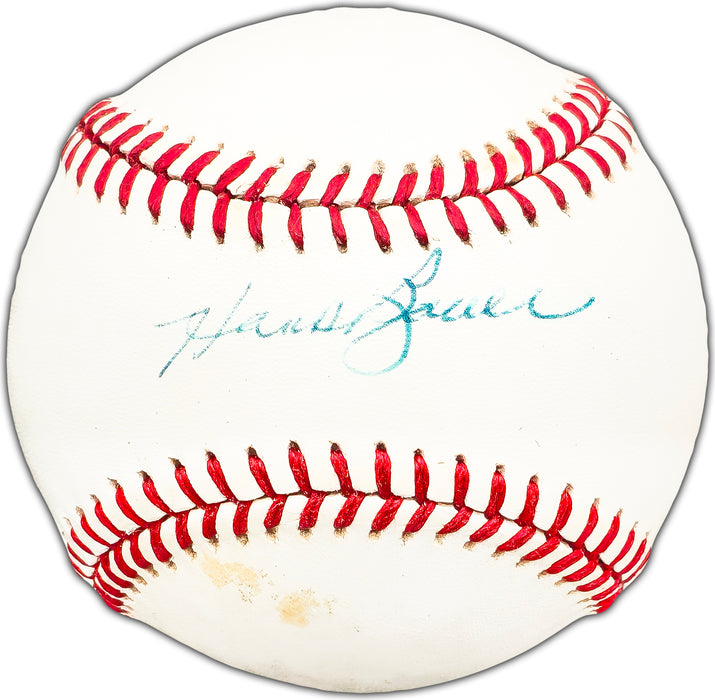 Hank Bauer Autographed Official AL Baseball New York Yankees Beckett BAS #BK44417