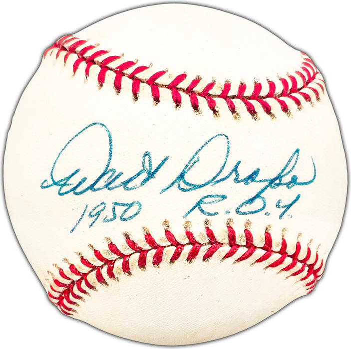 Walt Dropo Autographed Official AL Baseball Boston Red Sox "1950 R.O.Y." Beckett BAS #BK44576