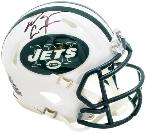 Wayne Chrebet Autographed New York Jets White 98-18 Throwback Speed Mini Helmet Beckett BAS Witness