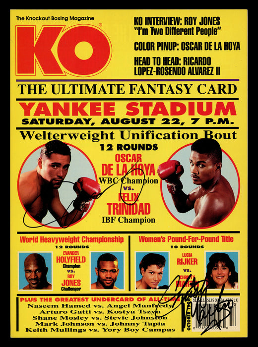 Oscar De LA Hoya & Christy Martin Autographed KO Magazine Beckett BAS QR #BK08751