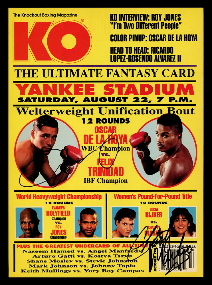 Oscar De LA Hoya & Christy Martin Autographed KO Magazine Beckett BAS QR #BK08751