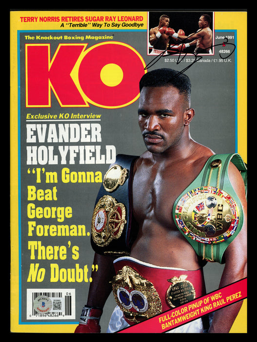 Terry Norris Autographed KO Magazine Beckett BAS QR #BK08862