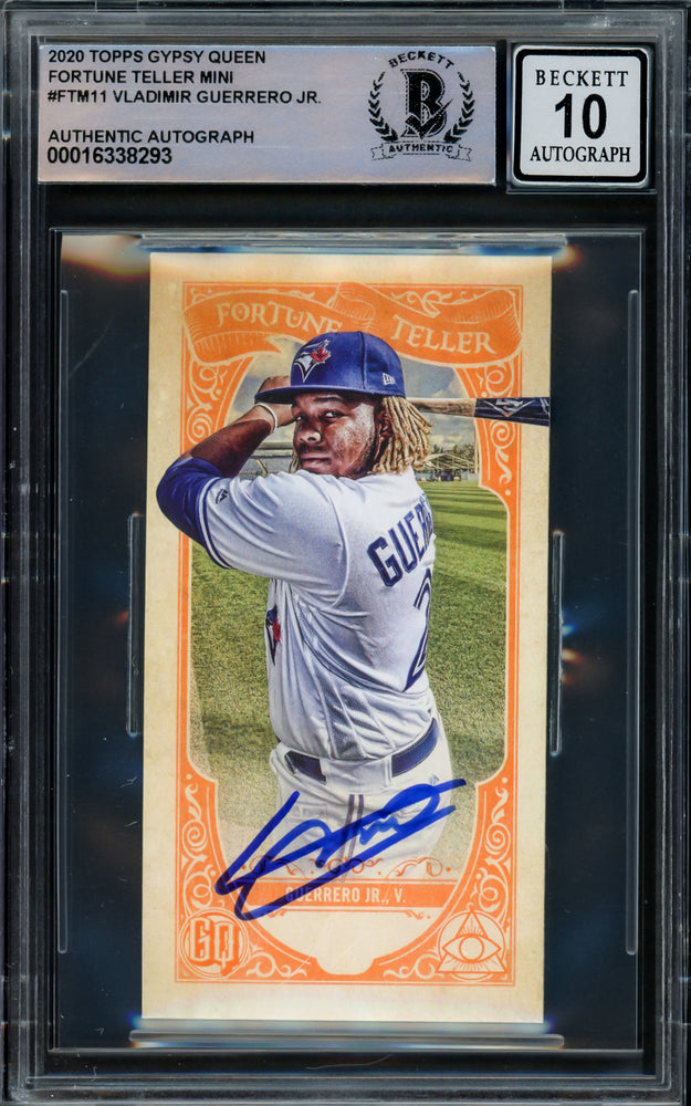 Vladimir Guerrero Jr. Autographed 2020 Topps Gypsy Queen Fortune Teller Card #FTM11 Toronto Blue Jays Auto Grade Gem Mint 10 Beckett BAS #16338293