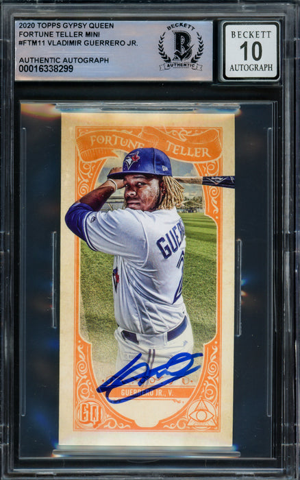 Vladimir Guerrero Jr. Autographed 2020 Topps Gypsy Queen Fortune Teller Card #FTM11 Toronto Blue Jays Auto Grade Gem Mint 10 Beckett BAS #16338299