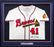 Eddie Mathews Autographed Framed Grey Authentic Mitchell & Ness Jersey Milwaukee Braves Size L Beckett BAS #BK44626