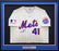 Tom Seaver Autographed Framed Cream Pinstripes 1969 Authentic Mitchell & Ness Jersey New York Mets "HOF 92" 100th Anniversary Patch Size XL Beckett BAS #BK33624