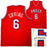 Philadelphia 76ers Julius "Dr. J" Erving Autographed Red Jersey Beckett BAS Witness