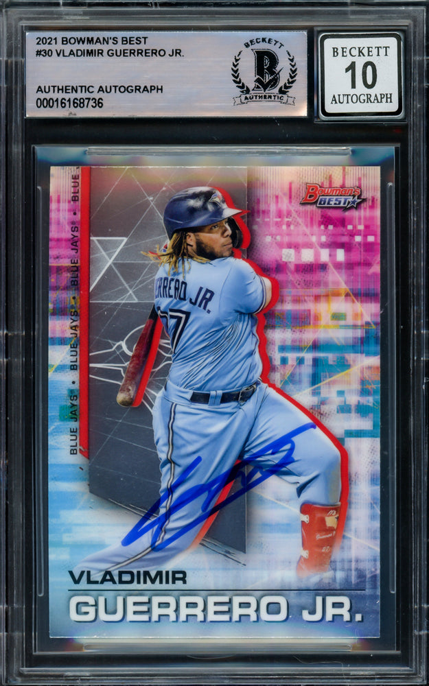 Vladimir Guerrero Jr. Autographed 2021 Bowman's Best Card #30 Toronto Blue Jays Auto Grade Gem Mint 10 Beckett BAS #16168736