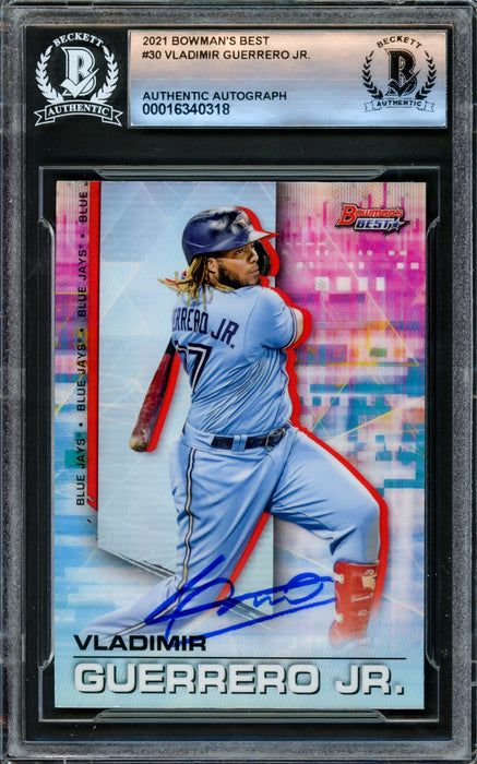 Vladimir Guerrero Jr. Autographed 2021 Bowman's Best Card #30 Toronto Blue Jays Beckett BAS #16340318