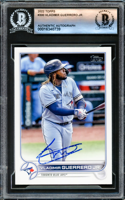 Vladimir Guerrero Jr. Autographed 2022 Topps Card #300 Toronto Blue Jays Beckett BAS #16340739