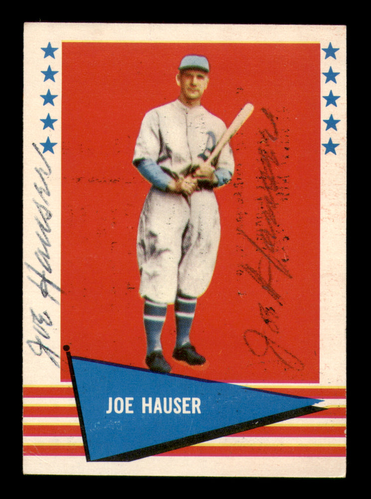 Joe Hauser Autographed 1961 Fleer Card #113 Philadelphia A's (Signed Twice)