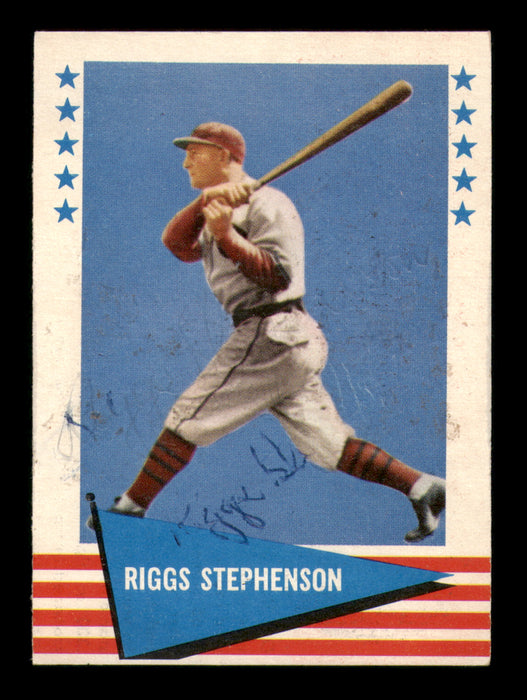 Riggs Stephenson Autographed 1961 Fleer Card #140 Cleveland Indians (Signed Twice)