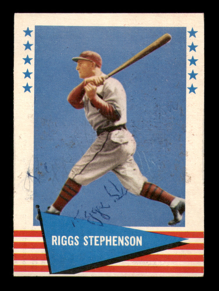 Riggs Stephenson Autographed 1961 Fleer Card #140 Cleveland Indians (Signed Twice)