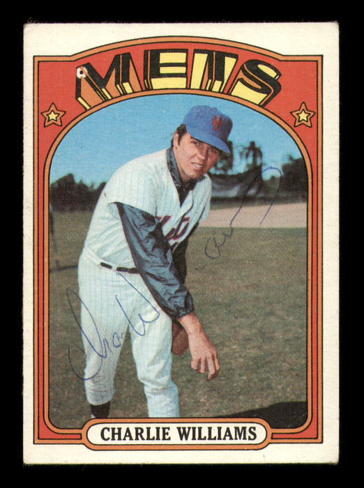 Charlie Williams Autographed 1972 Topps Card #388 New York Mets