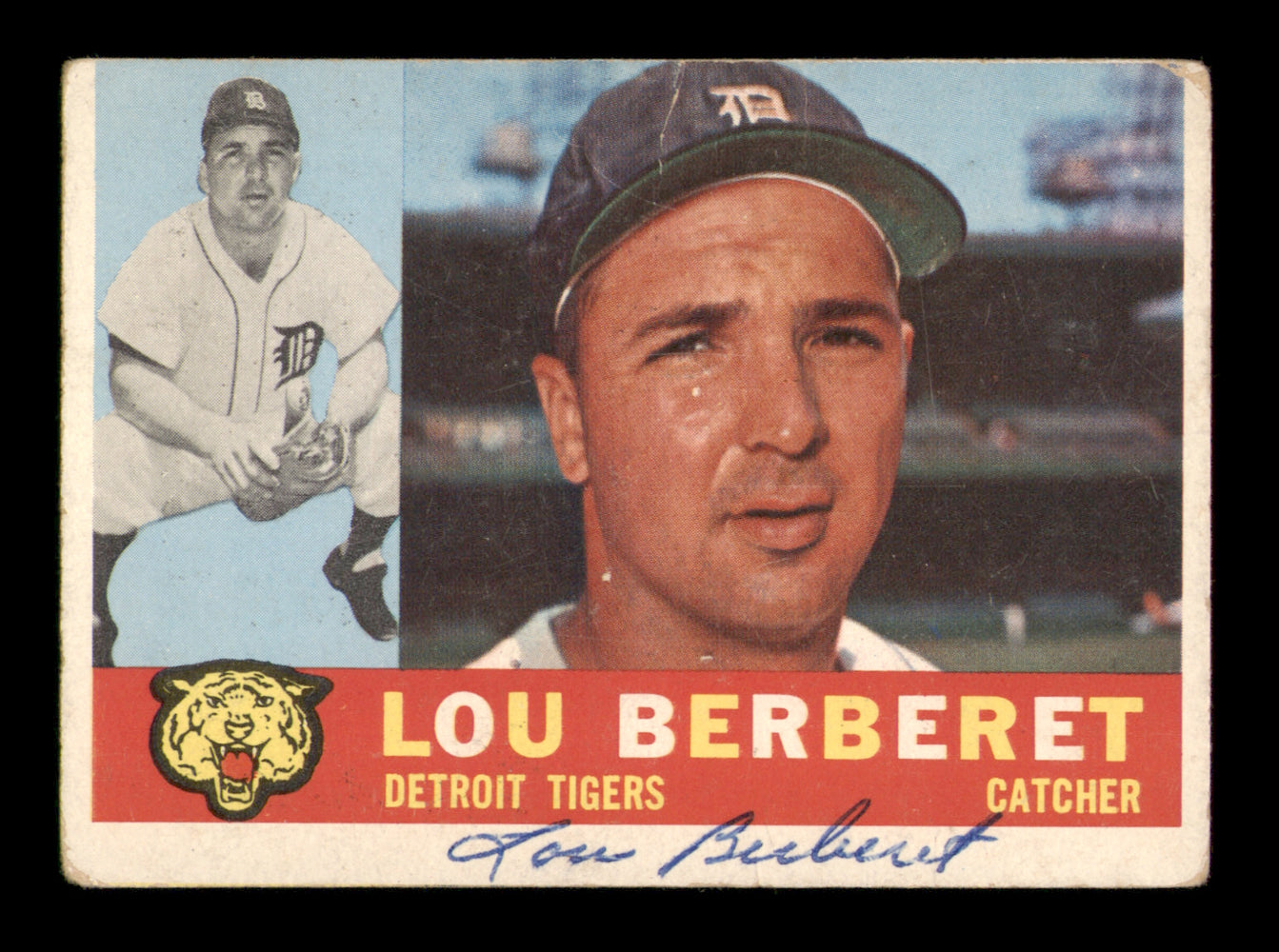 Lou Berberet Autographed 1960 Topps Card #6 Detroit Tigers