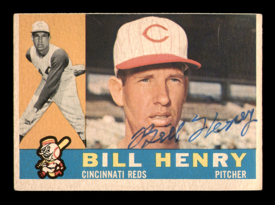 Bill Henry Autographed 1960 Topps Card #524 Cincinnati Reds