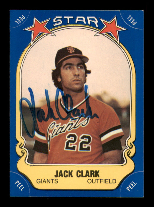 Jack Clark Autographed 1981 Fleer Star Sticker Card #52 San Francisco Giants