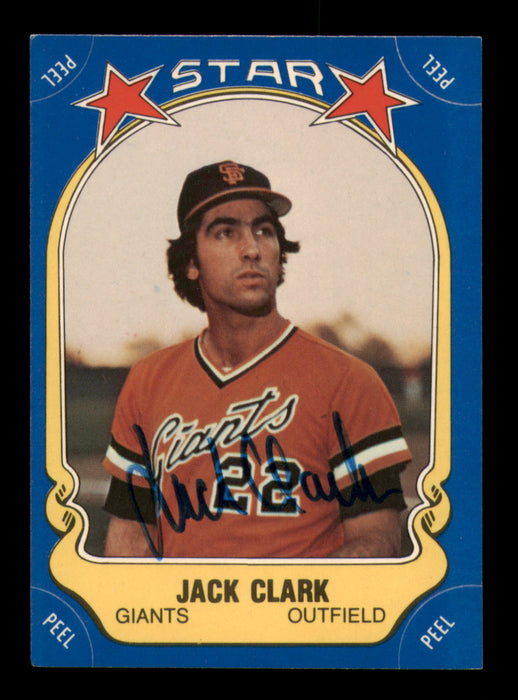 Jack Clark Autographed 1981 Fleer Star Sticker Card #52 San Francisco Giants