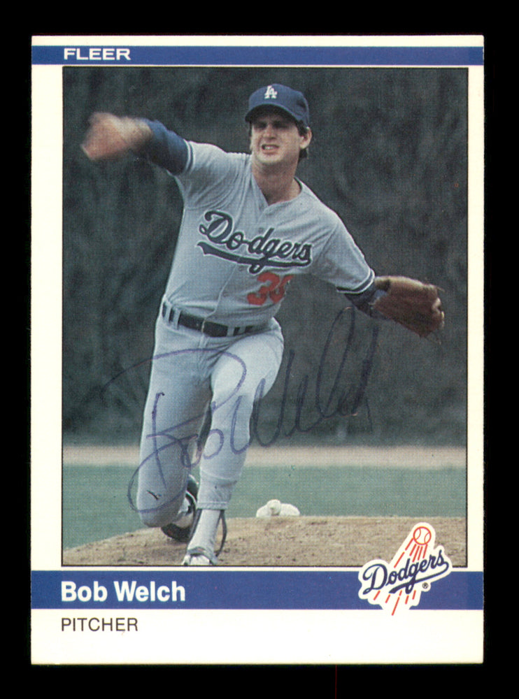 Bob Welch Autographed 1984 Fleer Card #116 Los Angeles Dodgers