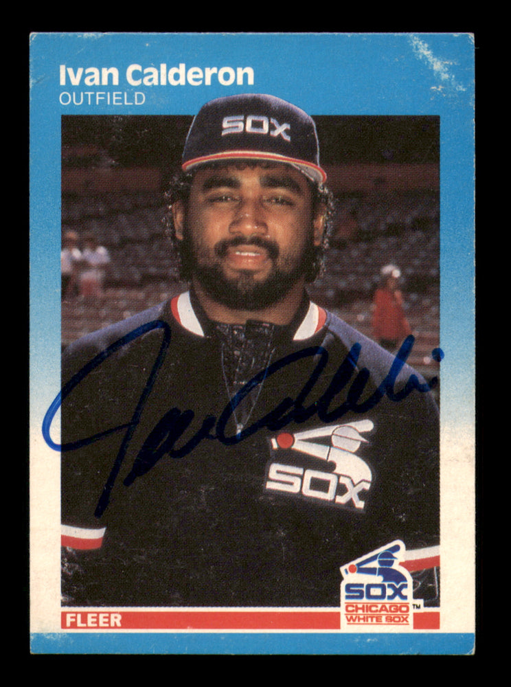 Ivan Calderon Autographed 1987 Fleer Card #488 Chicago White Sox