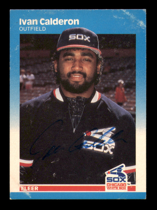 Ivan Calderon Autographed 1987 Fleer Card #488 Chicago White Sox