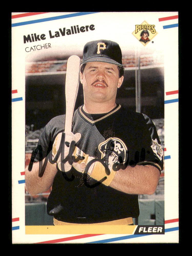 Mike LaValliere Autographed 1988 Fleer Card #333 Pittsburgh Pirates