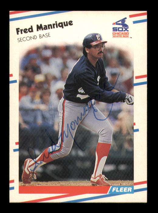 Fred Manrique Autographed 1988 Fleer Card #406 Chicago White Sox