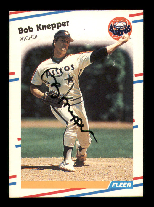 Bob Knepper Autographed 1988 Fleer Card #451 Houston Astros