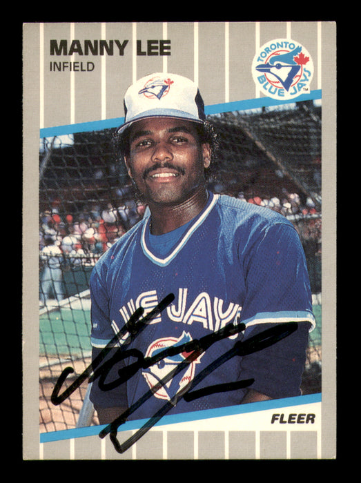 Manny Lee Autographed 1989 Fleer Card #238 Toronto Blue Jays
