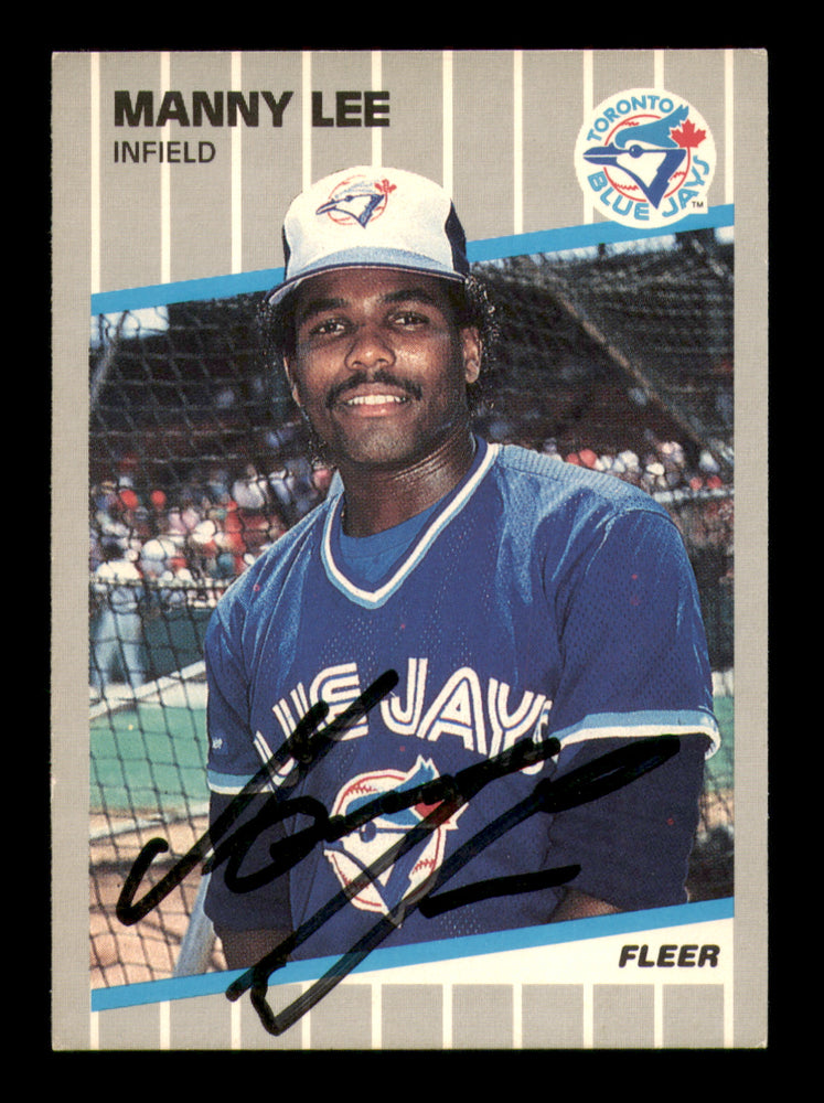 Manny Lee Autographed 1989 Fleer Card #238 Toronto Blue Jays
