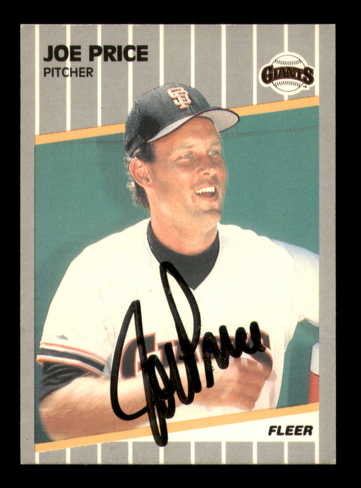 Joe Price Autographed 1989 Fleer Card #339 San Francisco Giants