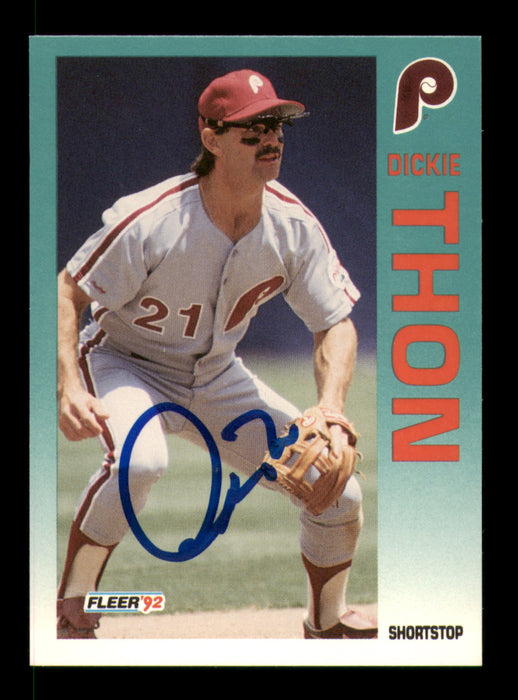 Dickie Thon Autographed 1992 Fleer Card #546 Philadelphia Phillies