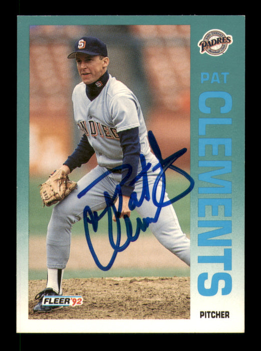 Pat Clements Autographed 1992 Fleer Card #602 San Diego Padres