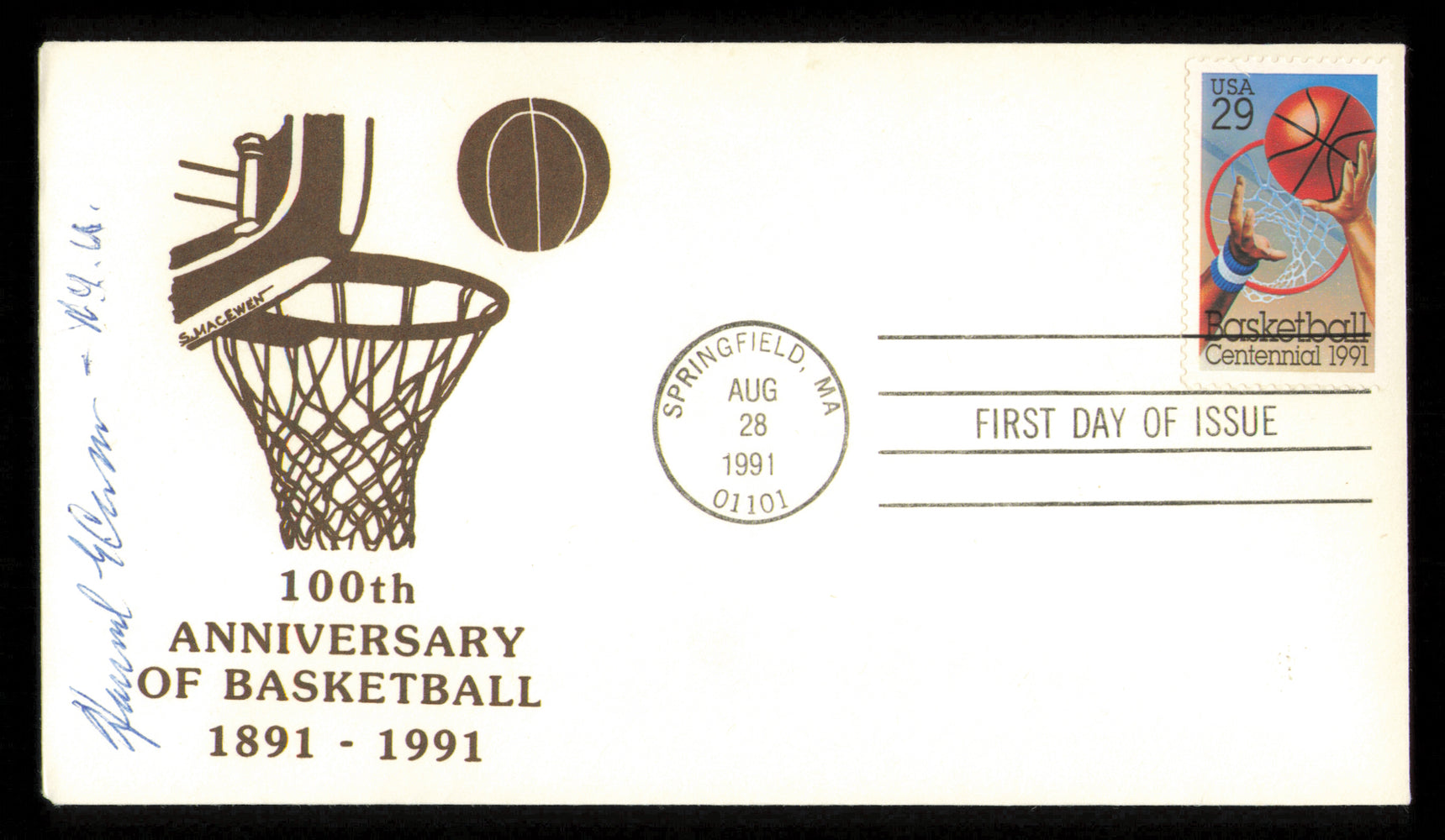 Howard Cann Autographed 1991 100th Anniversary First Day Cover NYU
