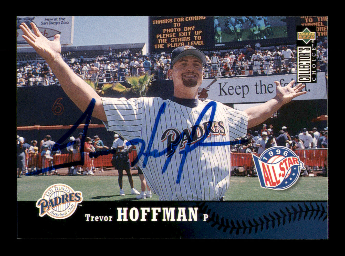 Trevor Hoffman Autographed 1997 Upper Deck Collectors Choice Card #212 San Diego Padres