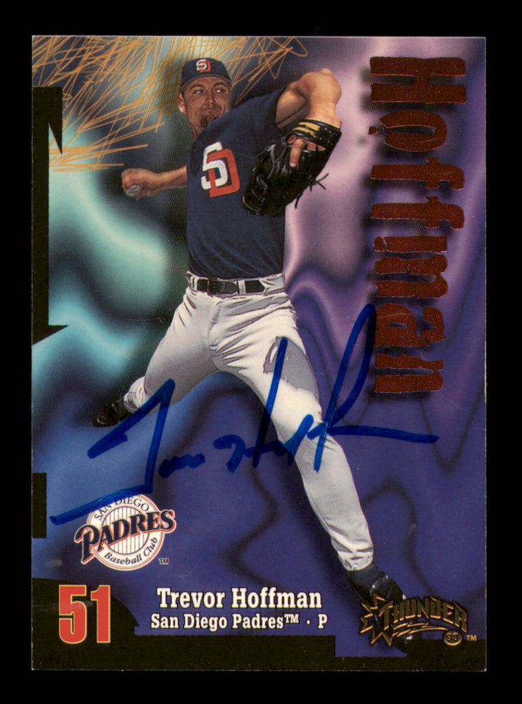 Trevor Hoffman Autographed 1998 Skybox Thunder Card #56 San Diego Padres