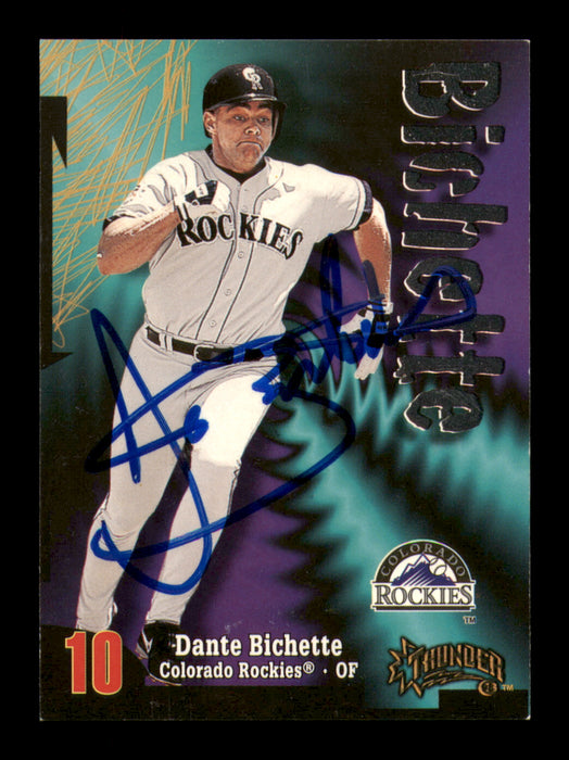 Dante Bichette Autographed 1998 Skybox Thunder Card #93 Colorado Rockies